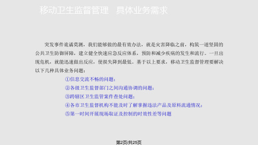 移动卫生监督系统系统解决方案介绍