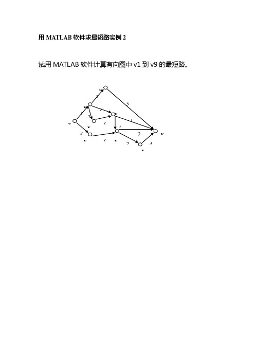 用MATLAB软件求最短路实例2