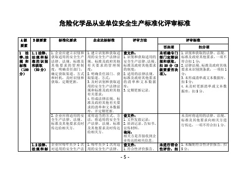 《危险化学品从业单位安全生产标准化评审标准》