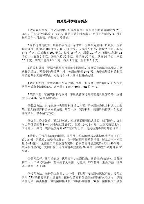 白灵菇科学栽培要点