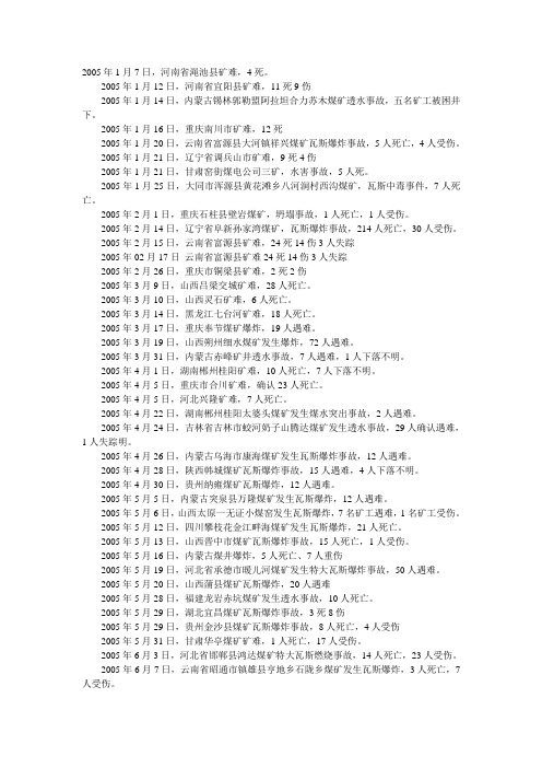 05年到10年矿难统计