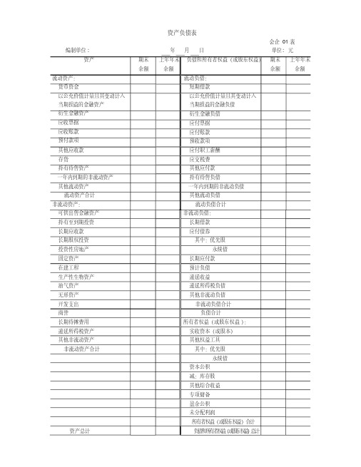 2019年最新版资产负债表样表.pdf