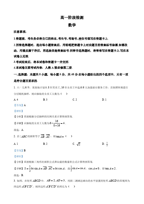 河南省洛阳市高一下学期6月月考数学试题(解析版)