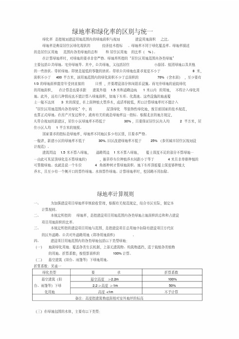 绿地率和绿化率(含计算规则)