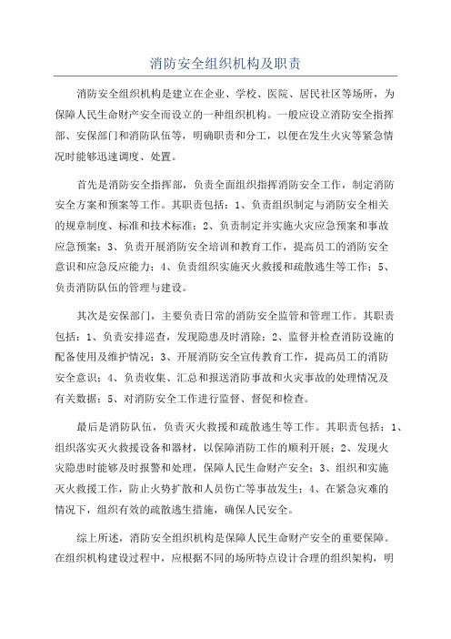 消防安全组织机构及职责