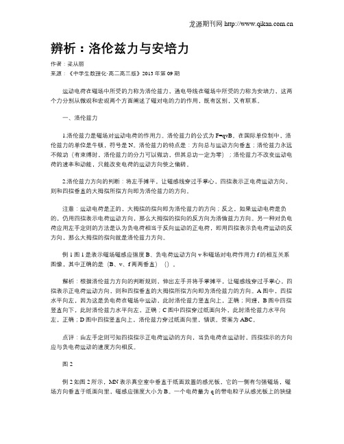 辨析：洛伦兹力与安培力