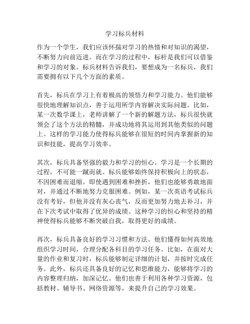 学习标兵材料