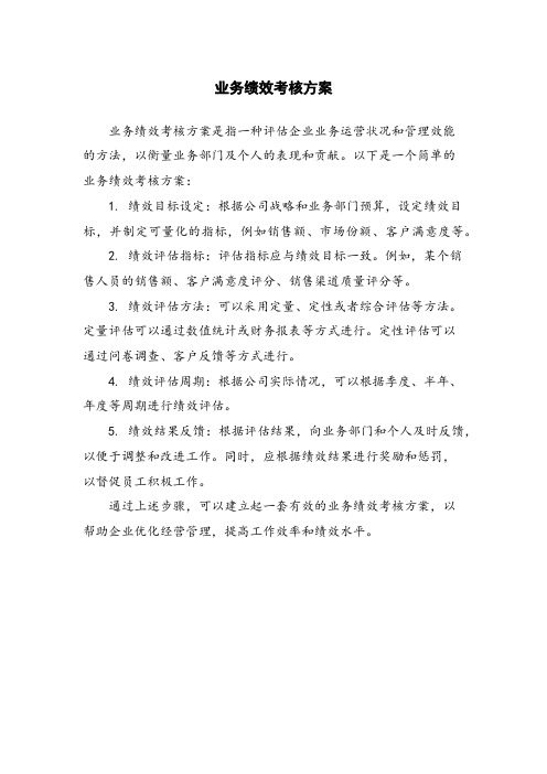 业务绩效考核方案