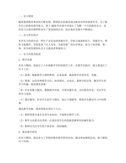 教育实习实践作业