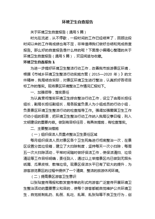 关于环境卫生自查报告(通用5篇)