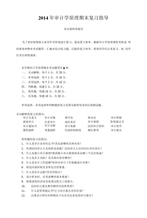 审计理论与实务复习范围.doc