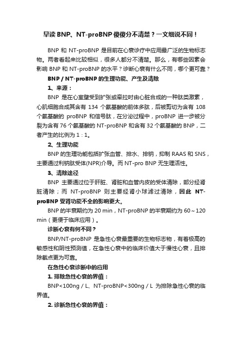 早读BNP、NT-proBNP傻傻分不清楚？一文细说不同！