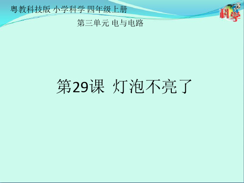 粤教版科学《灯泡不亮了》PPT课件下载1