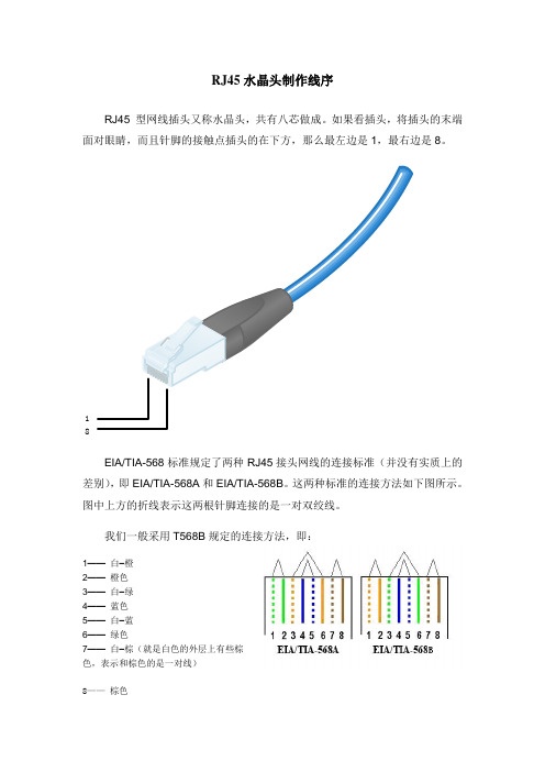 RJ45水晶头制作线序