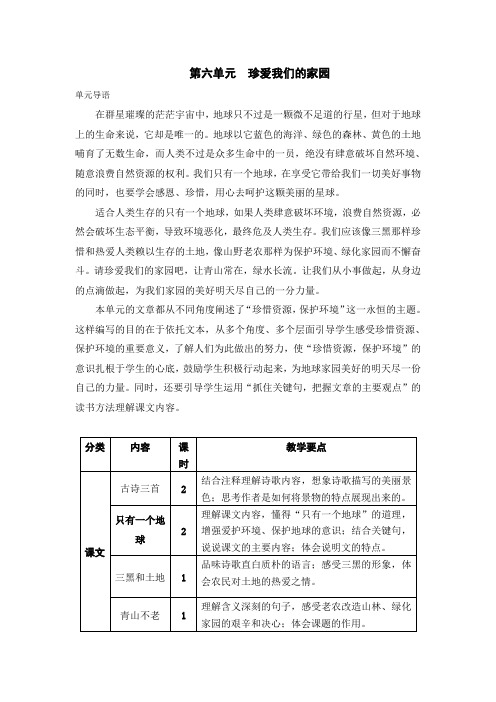 部编版六年级语文上册第六单元教学设计(习作语文园地)