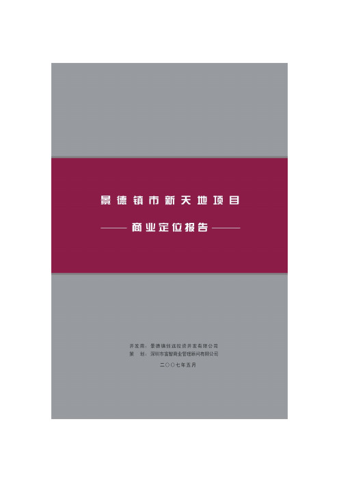 景德镇新天地商业项目商业定位报告