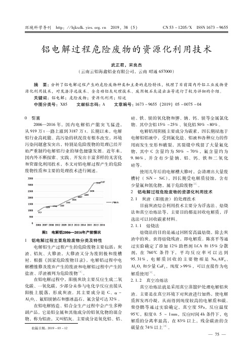 铝电解过程危险废物的资源化利用技术