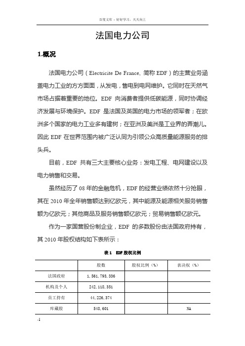 法国电力机构概况