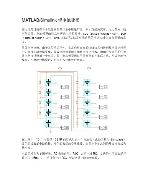 MATLABSimulink 锂电池建模