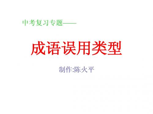 中考复习专题——成语误用类型ppt课件2