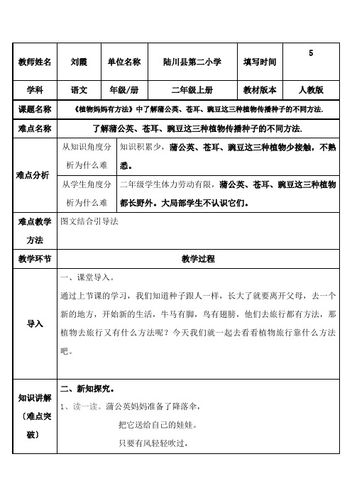 植物妈妈有办法中了解蒲公英、苍耳、豌豆这三种植物传播种子的不同方法.