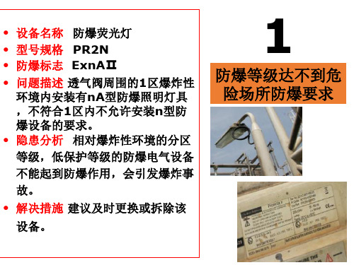 防爆电气设备现场检查发现问题汇总