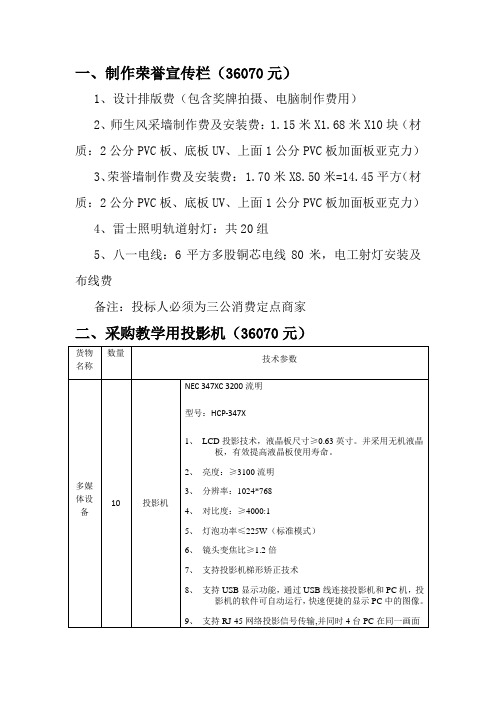 制作荣誉宣传栏36070元