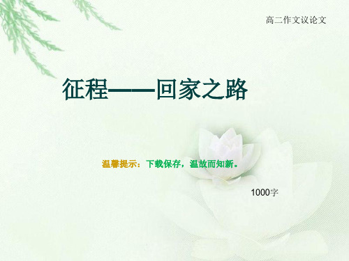 高二作文议论文《征程——回家之路》1000字