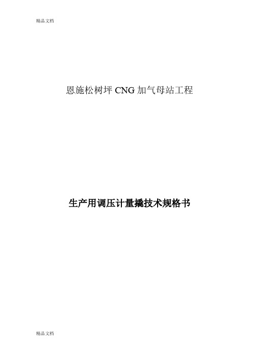 CNG加气母站调压计量撬技术规格书教案资料