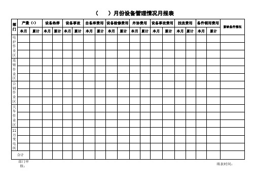 设备管理月报表