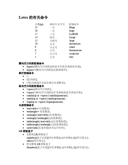 [重点]LaTeX常用命令集合