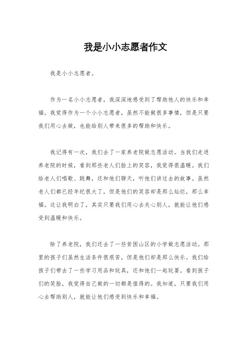 我是小小志愿者作文