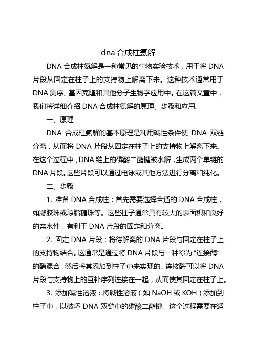 dna合成柱氨解