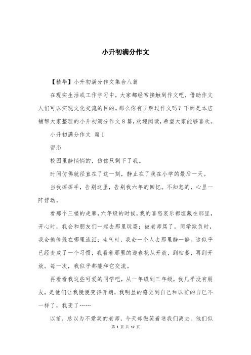 小升初满分作文大全合集