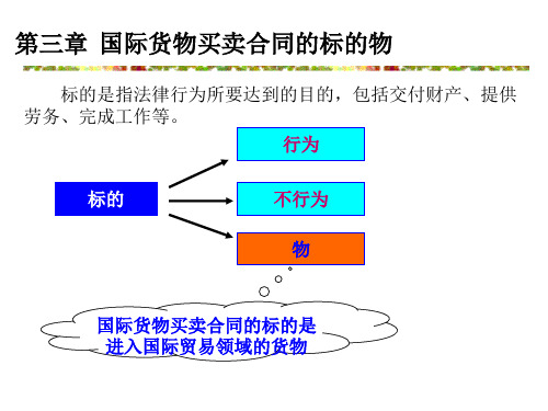 国际货物买卖合同的标的物