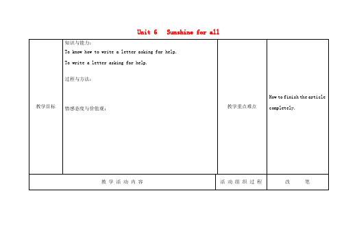 八年级英语下册Unit6SunshineforallTask教案新版牛津版