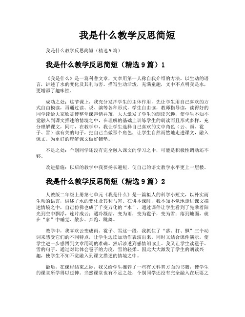 我是什么教学反思简短