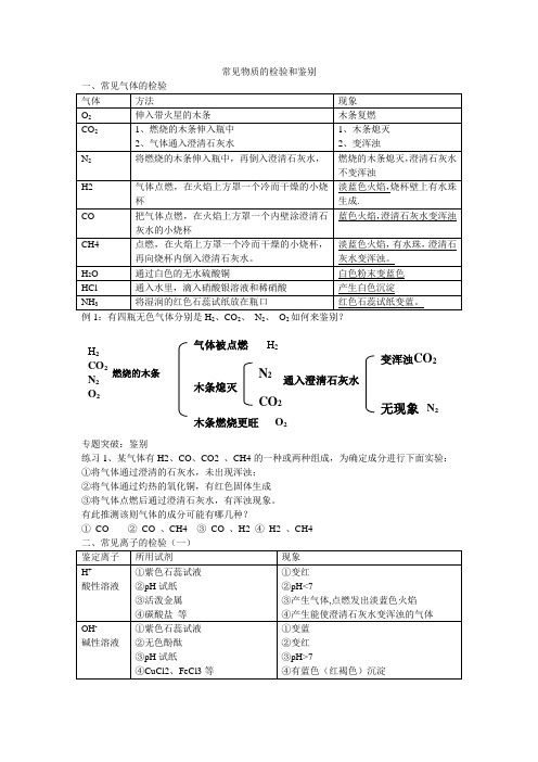 常见物质的检验和鉴别