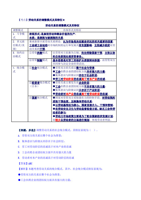 中级经济师-人力-精讲、第十章劳动关系-第二节劳动关系的各学派理论、历史和在各国的发展(二)