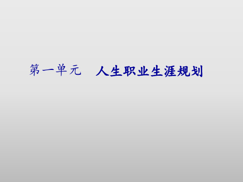 大学生职业生涯规划教程-认识职业生涯规划