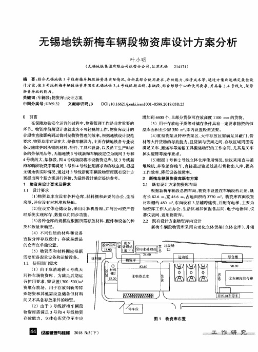 无锡地铁新梅车辆段物资库设计方案分析