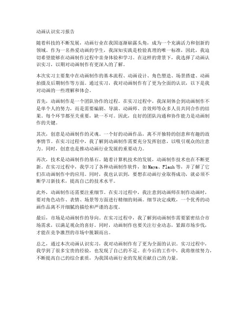 动画认识实习报告