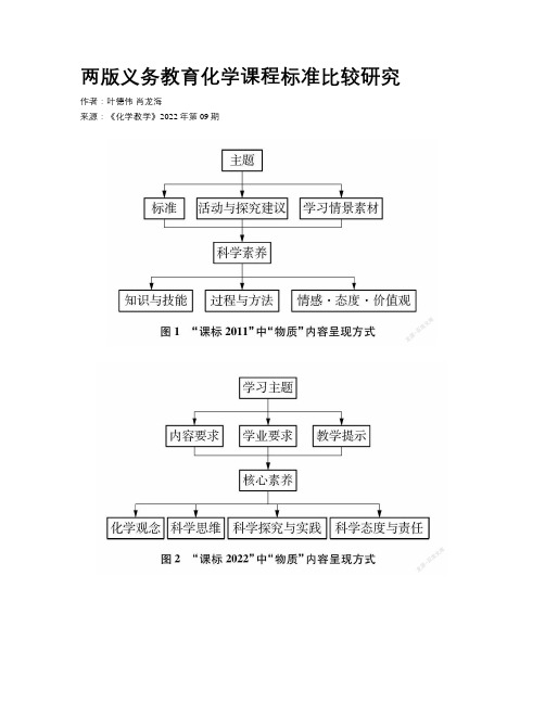 两版义务教育化学课程标准比较研究