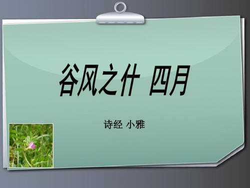 冬日烈烈飘风发发民莫不谷我独何害-四月诗经