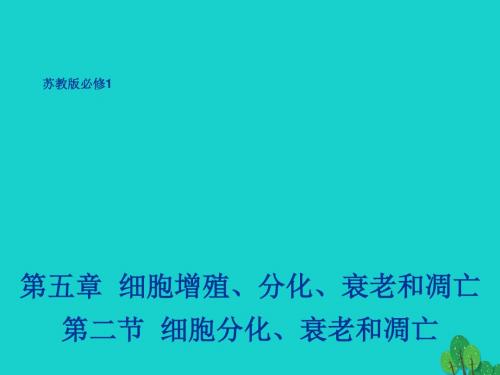 2017年高中生物第五章细胞增殖、分化、衰老和凋亡5.2细胞分化、衰老和凋亡2课件苏教版必修1