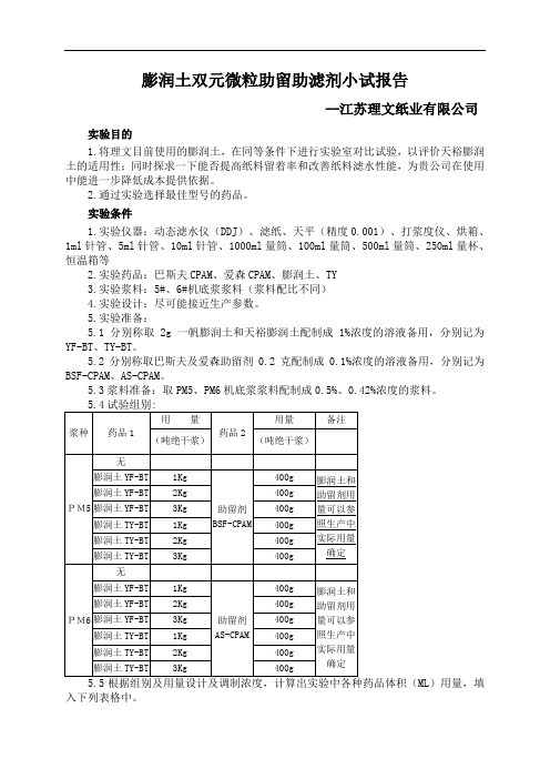 造纸助留助滤剂报告