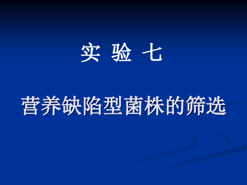 实验七  营养缺陷型菌株的筛选