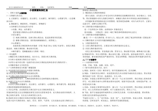 小说知识点汇总