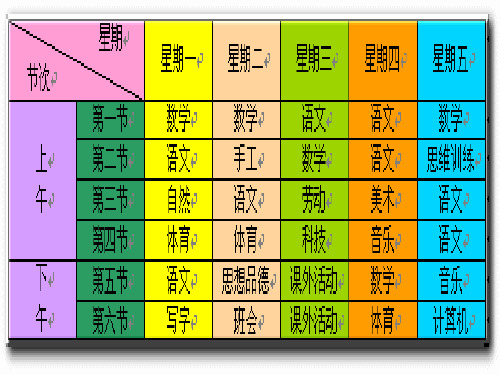 第5课 装饰课程表