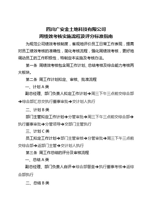 周绩效考核实施流程及评分标准指南